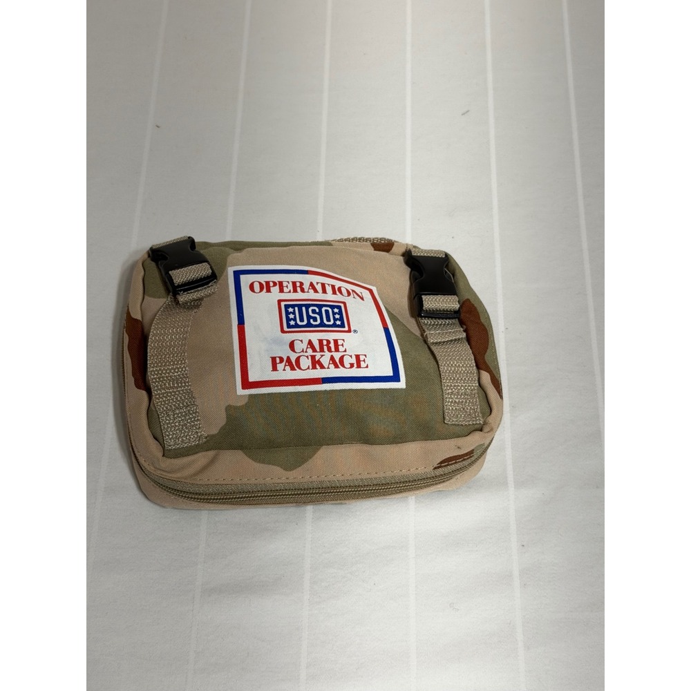 Operation USO Care Package Desert Camo Toiletry Bag Travel Pouch Organizer